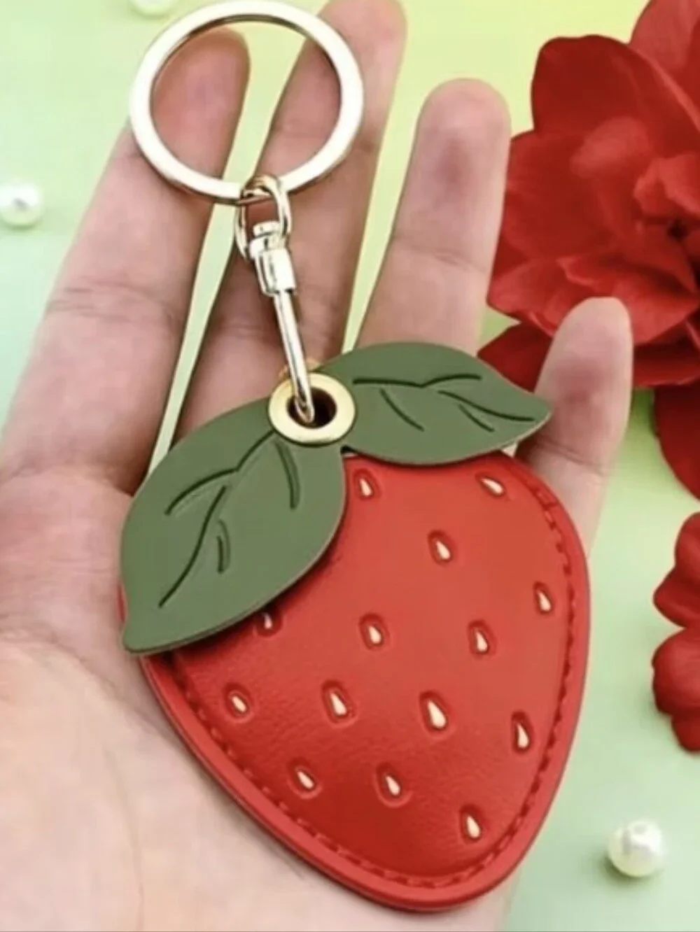 Strawberry 🍓 Air Tag Tracker Compatible Bag Charm/ Keychain NEW